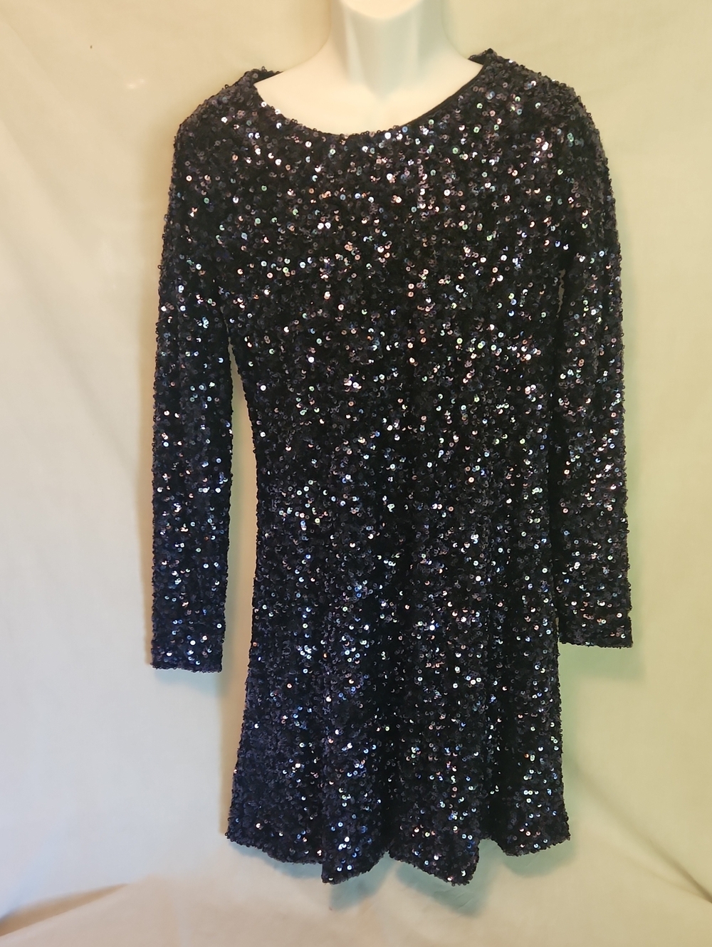 GAP Navy Blue Sequin Long Sleeve Dress